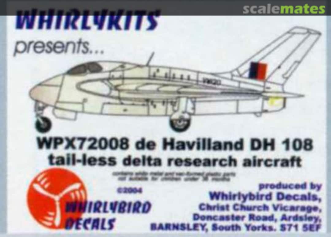 Boxart de Havilland DH 108 WPX72008 Whirlykits