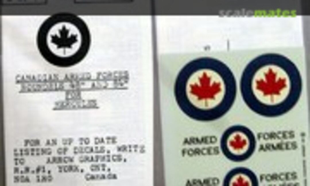 1:72 Canadian Armed Forces Roundels 48" & 84" for Hercules (Arrow Graphics B-27-72) B-27-72