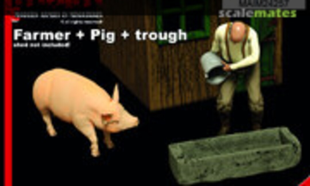 1:24 Farmer with feeding trough + pig (MAiM MAIM24257) MAIM24257
