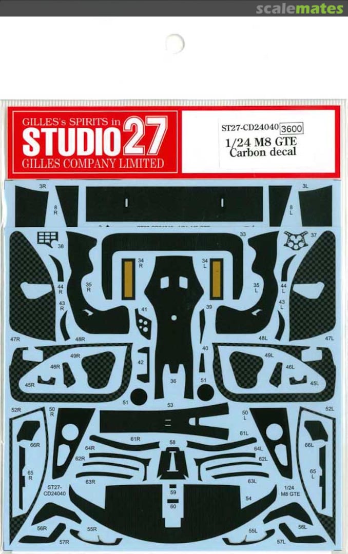 Boxart BMW M8 GTE - Carbon fibre pattern decal set ST27-CD24040 Studio27 Boxart BMW M8 GTE - Carbon fibre pattern decal set ST27-CD24040 Studio27