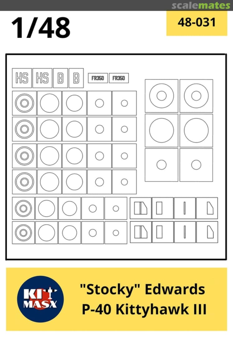 Boxart "Stocky" Edwards P-40 Kittyhawk III 48-031 Kit Masx Boxart "Stocky" Edwards P-40 Kittyhawk III 48-031 Kit Masx