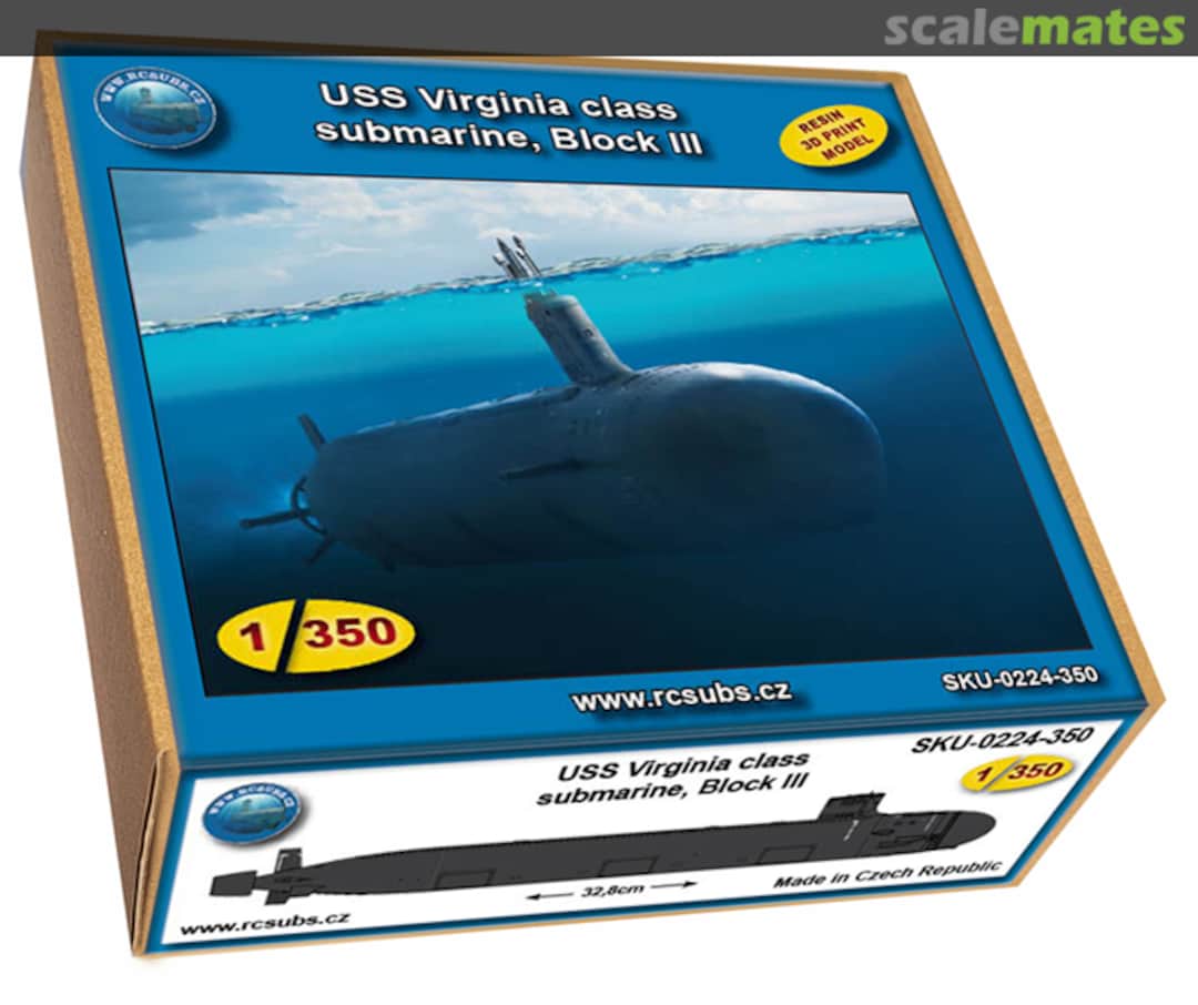 Boxart USS Virginia class submarine, Block III SKU-RE-0224-350 RCSubs Boxart USS Virginia class submarine, Block III SKU-RE-0224-350 RCSubs