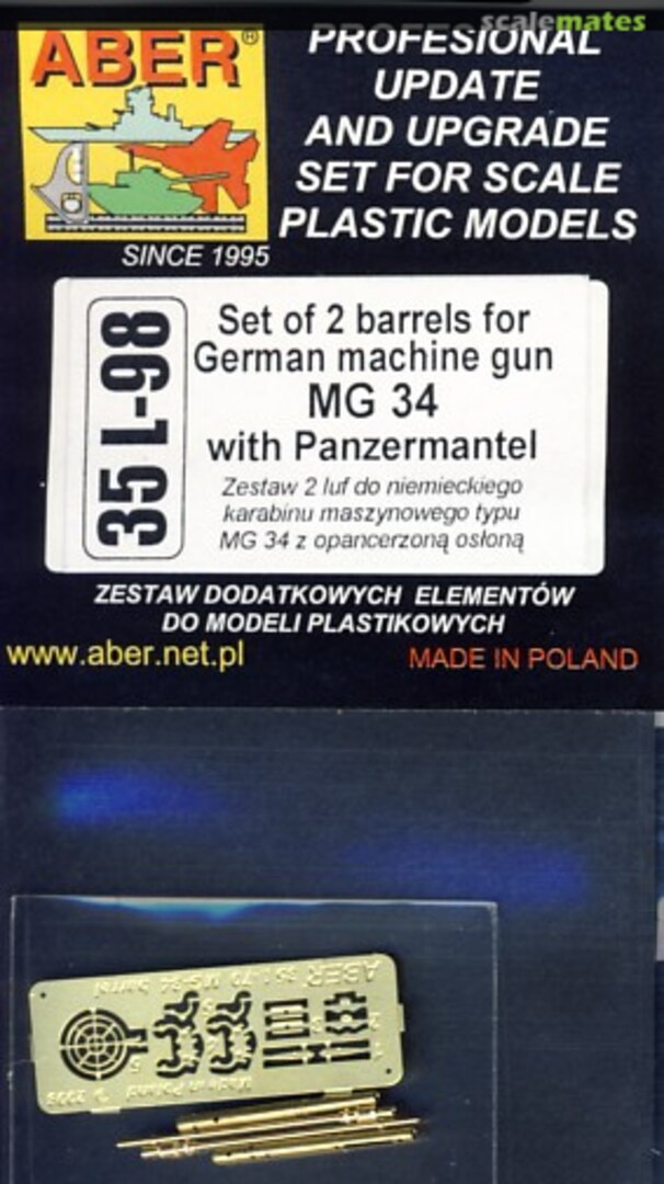 Boxart 2 barrels for German tank machine gun MG 34 with Panzermantel 35L98 Aber Boxart 2 barrels for German tank machine gun MG 34 with Panzermantel 35L98 Aber