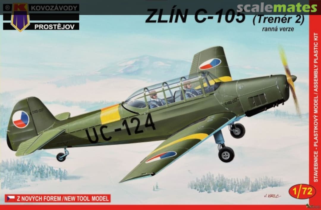 Boxart ZLIN C-105 Trener 2 (early version) KPM0021 Kovozávody Prostějov Boxart ZLIN C-105 Trener 2 (early version) KPM0021 Kovozávody Prostějov