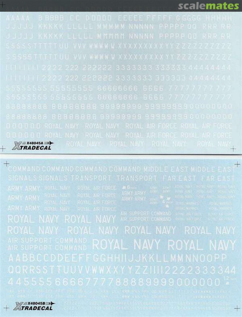 Boxart White RAF Letters, Numerals 4', 6', 8' & 12' X48-045 Xtradecal Boxart White RAF Letters, Numerals 4', 6', 8' & 12' X48-045 Xtradecal