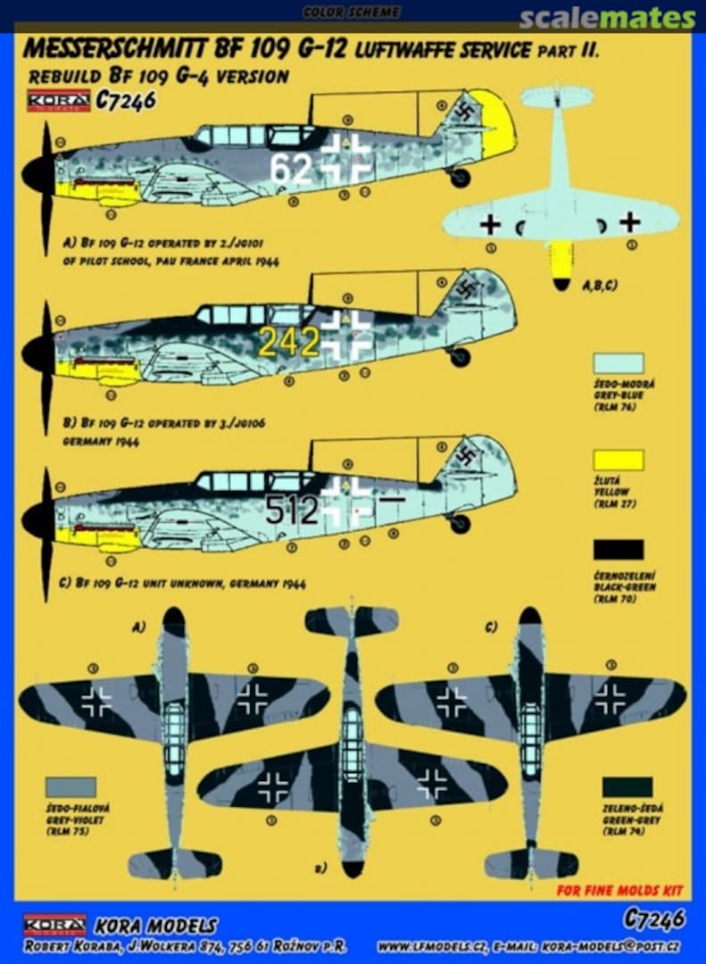 Boxart Messerschmitt Bf 109G-12 C7246 Kora Models Boxart Messerschmitt Bf 109G-12 C7246 Kora Models
