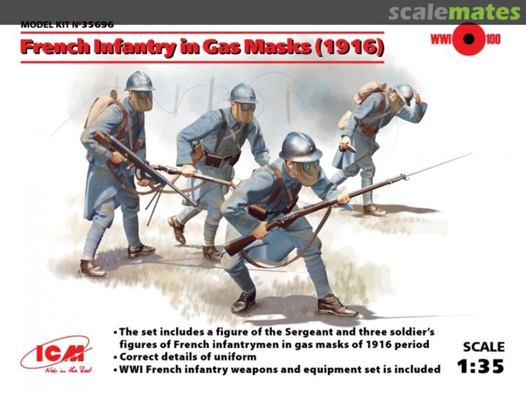 Boxart Infantry in Gas Masks (1916) 35696 ICM Boxart Infantry in Gas Masks (1916) 35696 ICM