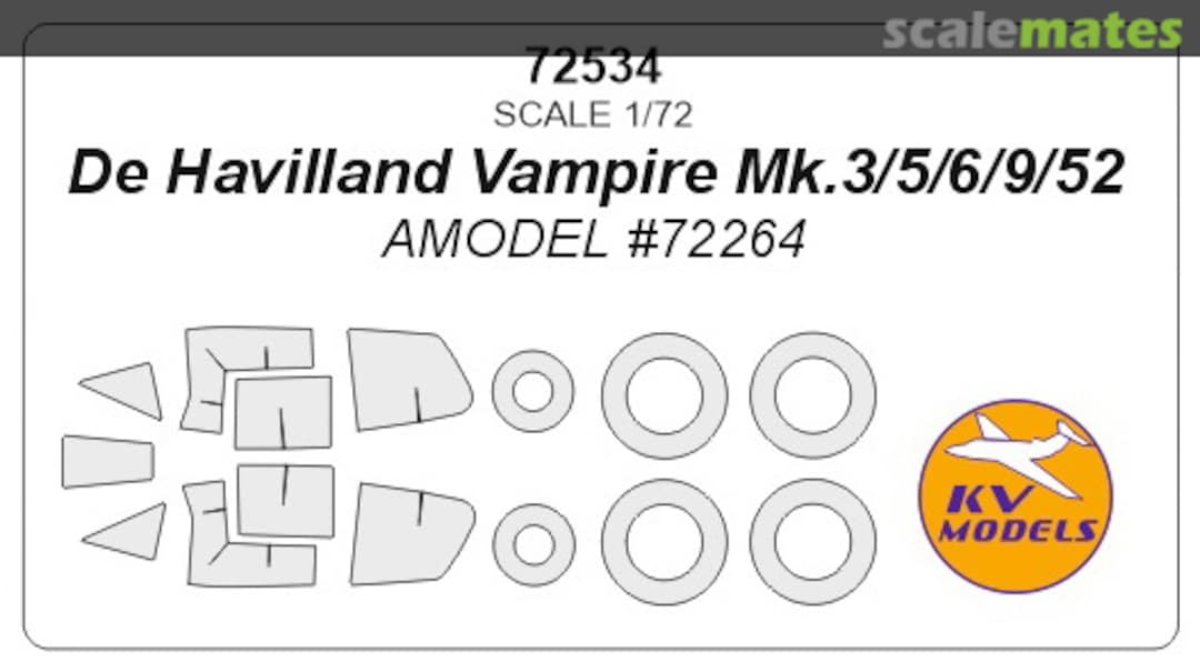 Boxart De Havilland Vampire Mk.3/5/6/9/52 72534 KV Models Boxart De Havilland Vampire Mk.3/5/6/9/52 72534 KV Models
