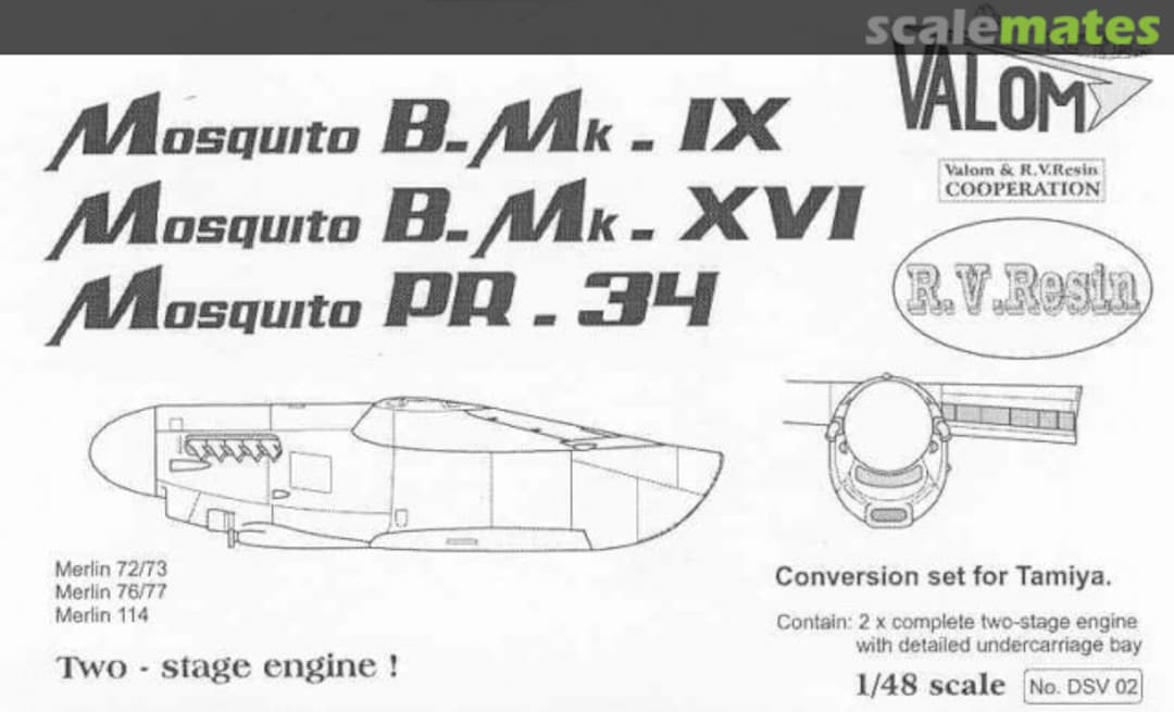 Boxart Mosquito B.Mk.IX / B.Mk.XVI / PR.34 Conversion DSV02 Valom Boxart Mosquito B.Mk.IX / B.Mk.XVI / PR.34 Conversion DSV02 Valom