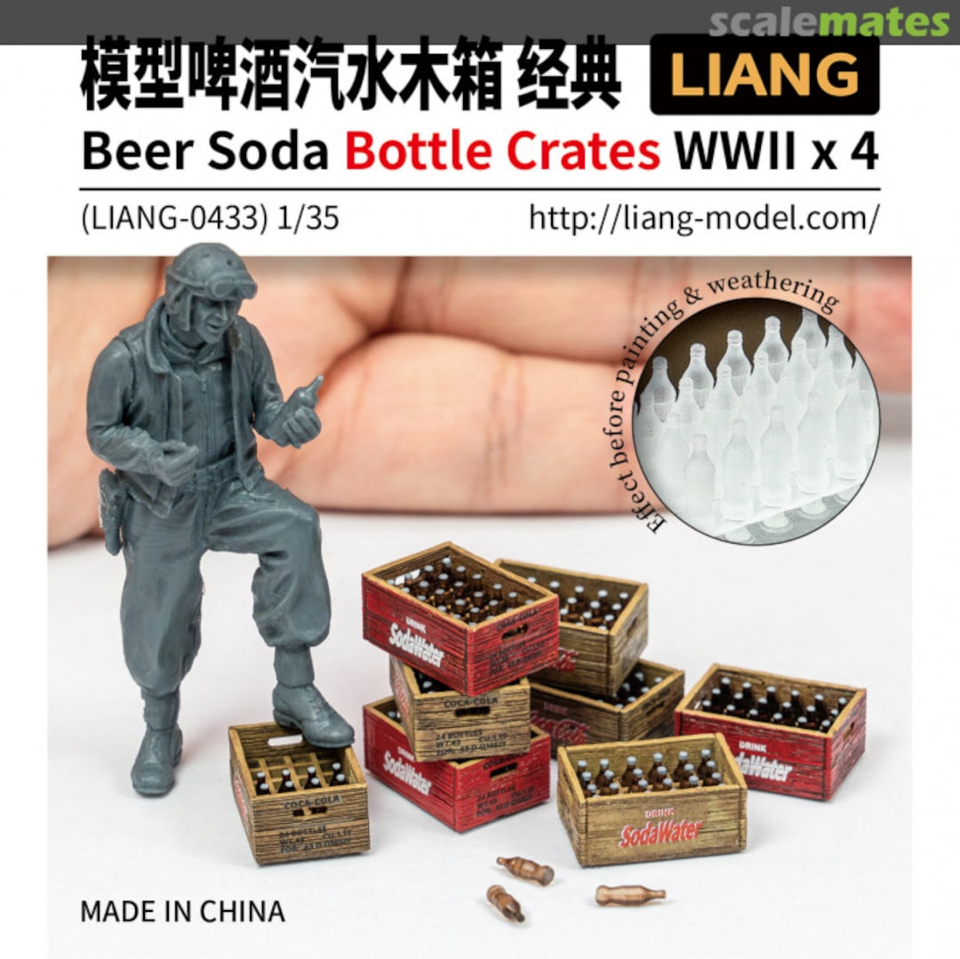 Boxart Beer Soda Bottle Crates WWII x 4 LIANG-0433 Liang Model