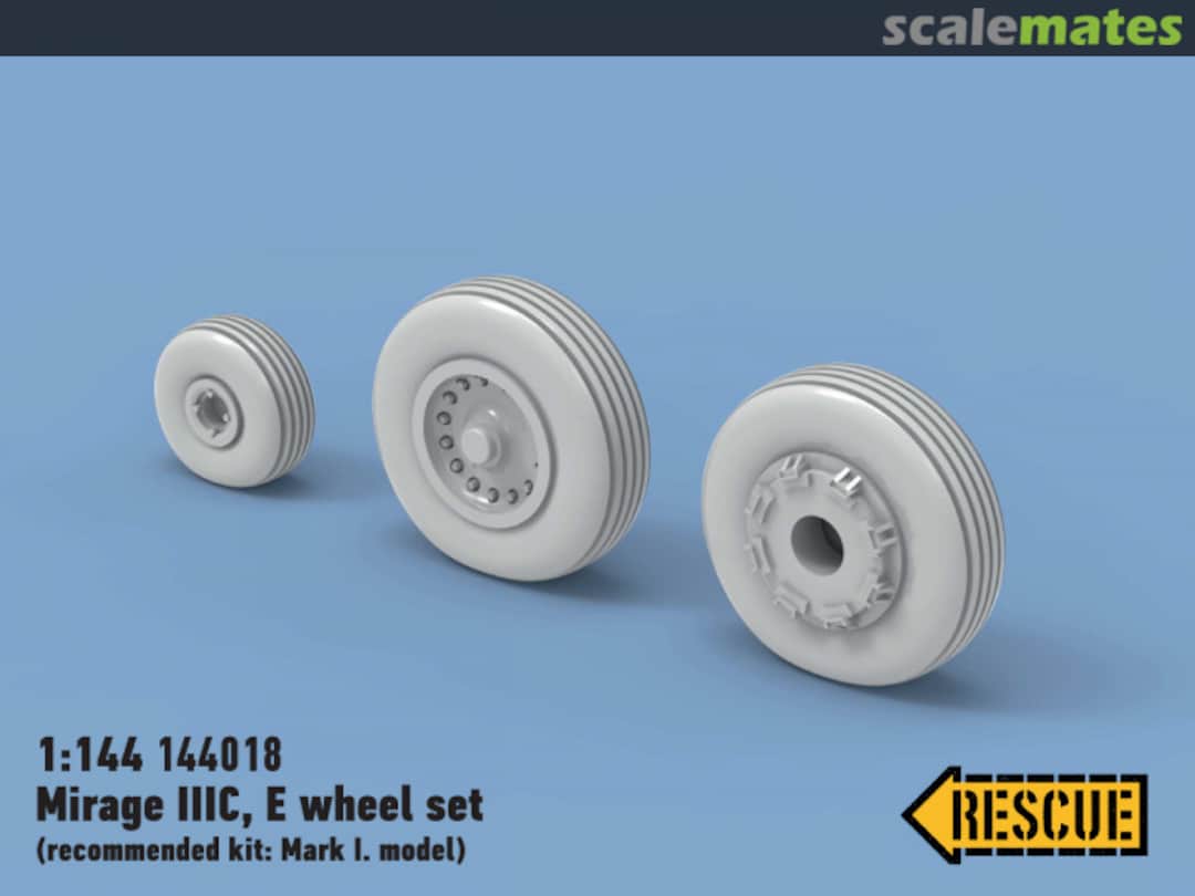 Boxart Mirage IIIC/E resin wheel set 144018 Rescue Models Boxart Mirage IIIC/E resin wheel set 144018 Rescue Models