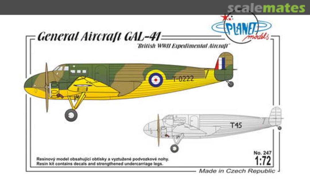 Boxart General Aircraft GAL-41 PLT247 Planet Models Boxart General Aircraft GAL-41 PLT247 Planet Models