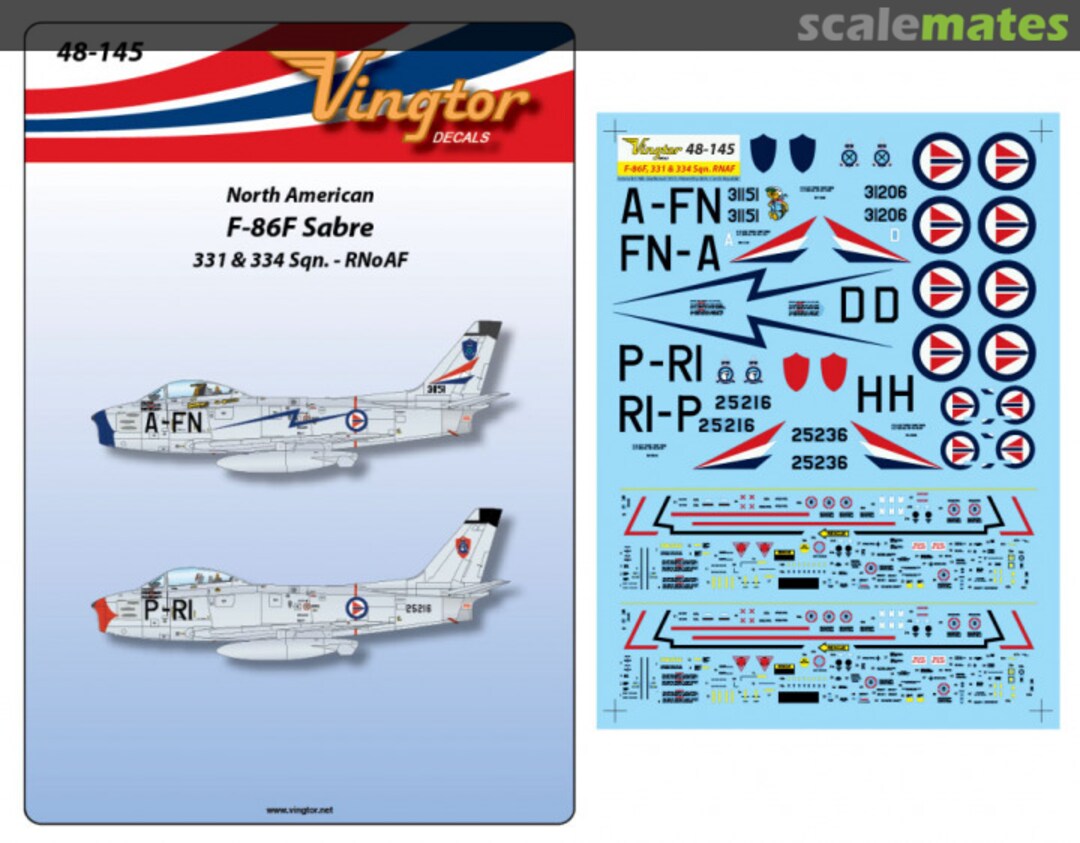 Boxart F-86F Sabre 48-145 Vingtor Decals Boxart F-86F Sabre 48-145 Vingtor Decals