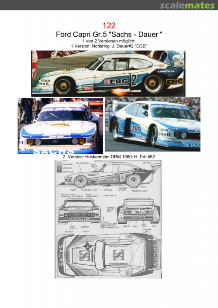 Boxart Ford Capri Gr.5 - Sachs / Dauer ORT-122 Michael Ortmann Autoteilversand