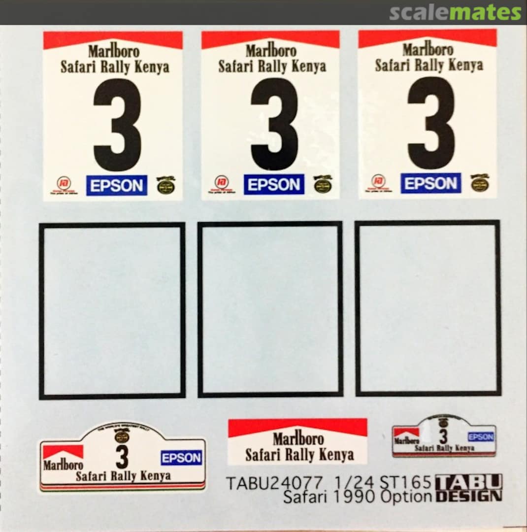 Boxart Toyota Celica GT-Four ST165 Safari Rally 1990 Option (for Aoshima) 24077 Tabu Design Boxart Toyota Celica GT-Four ST165 Safari Rally 1990 Option (for Aoshima) 24077 Tabu Design