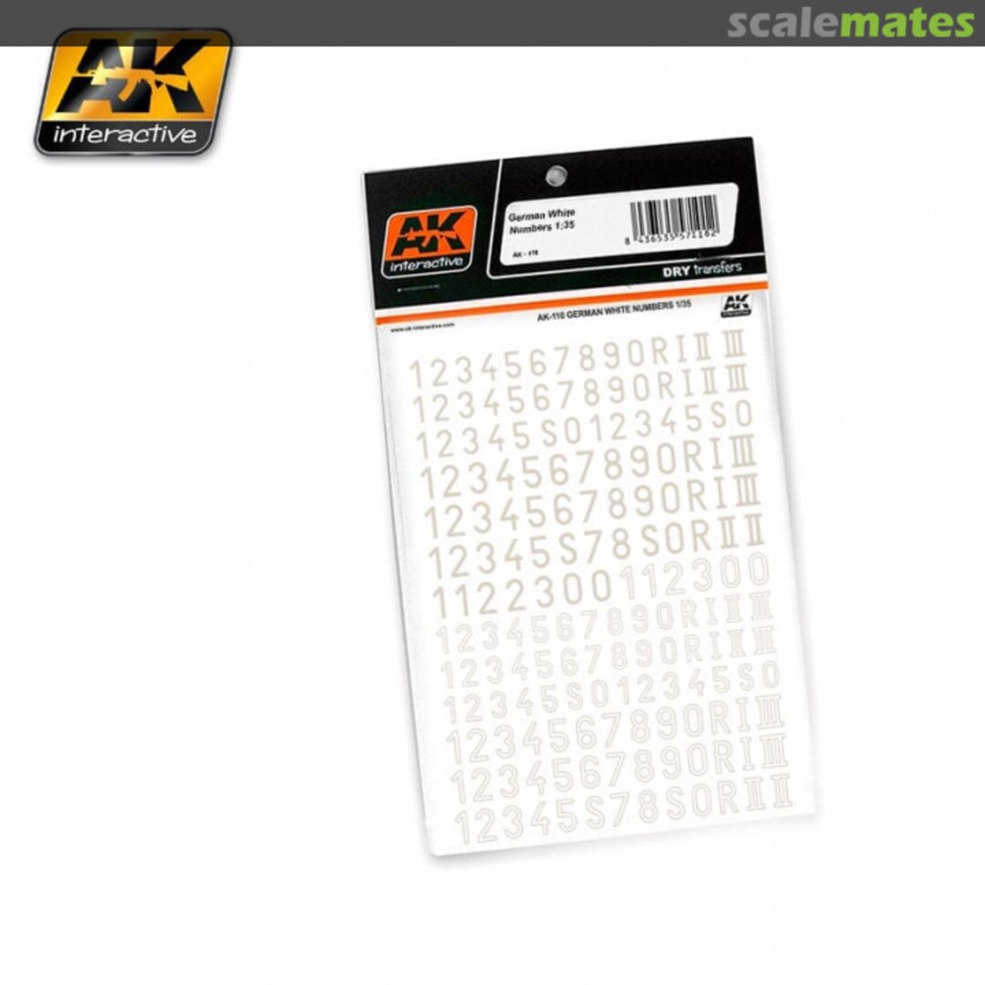 Boxart German Numbers White - Dry Transfers AK 110 AK Interactive Boxart German Numbers White - Dry Transfers AK 110 AK Interactive