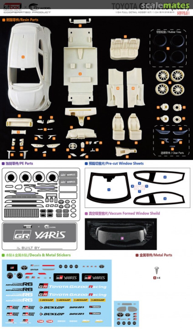Contents TOYOTA GR Yaris (2021) KB08-02 KitBox & PZY Model Contents TOYOTA GR Yaris (2021) KB08-02 KitBox & PZY Model