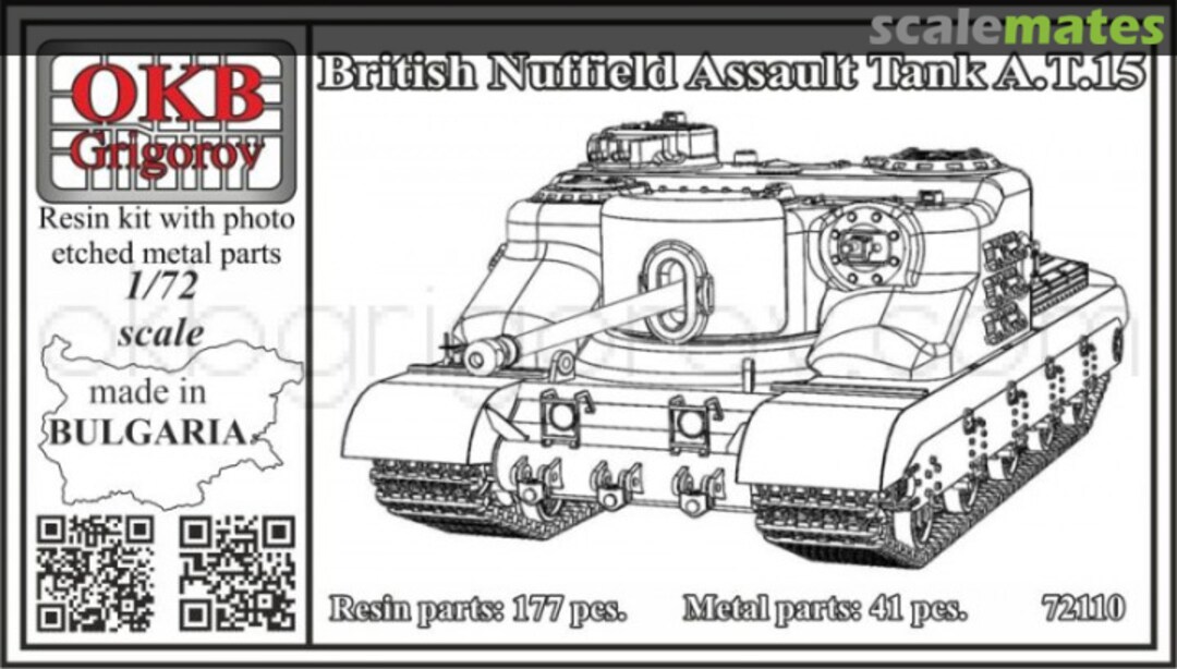 Boxart British Nuffield Assault Tank A.T.15 V72110 OKB Grigorov Boxart British Nuffield Assault Tank A.T.15 V72110 OKB Grigorov
