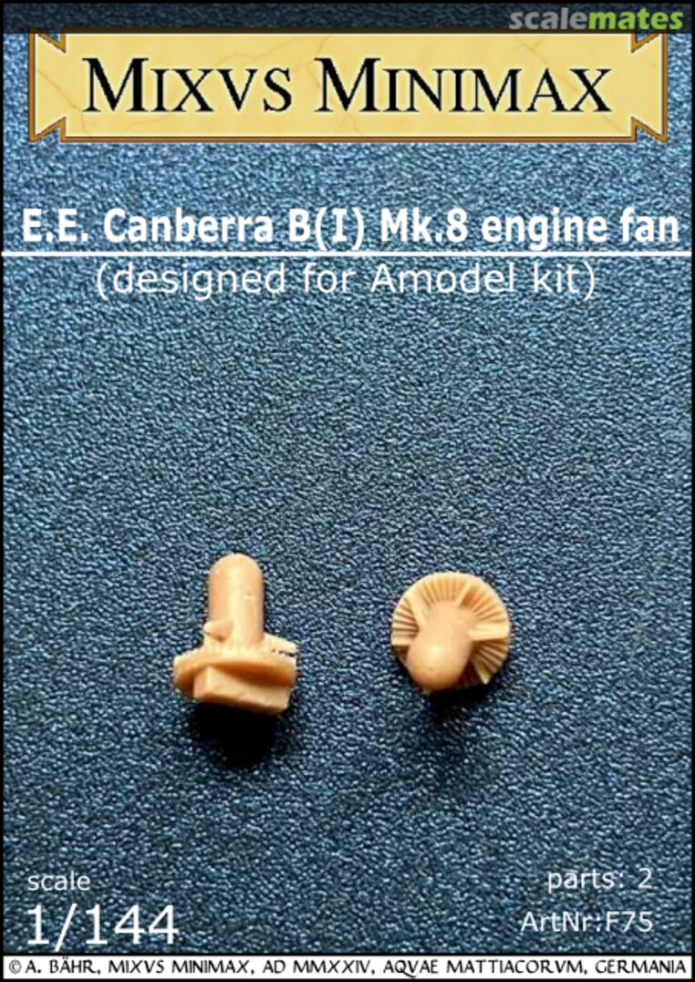 Boxart E.E. Canberra B(I) Mk.8 engine fan F75 Mixvs Minimax
