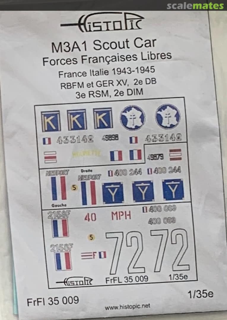 Boxart M3A1 Scout Car Forces Françaises Libres FrFl35 009 HISTOPIC Boxart M3A1 Scout Car Forces Françaises Libres FrFl35 009 HISTOPIC