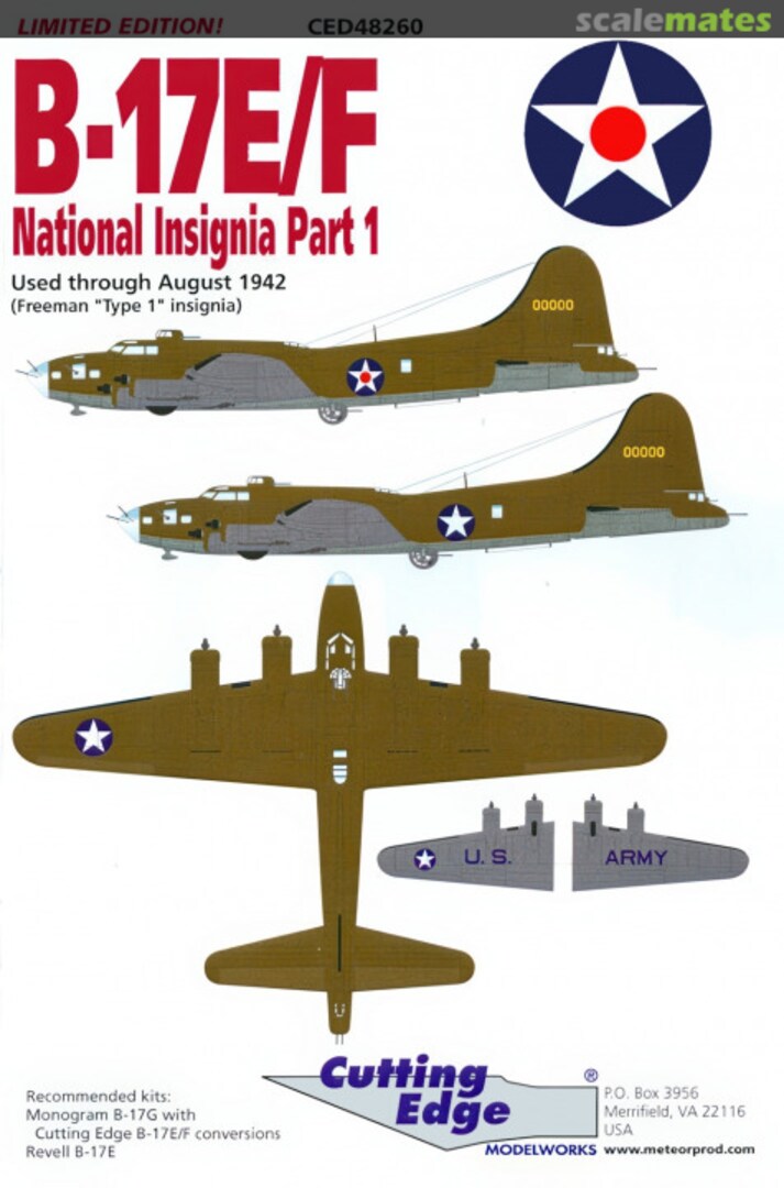 Boxart B-17E/F National Insignia Part 1 CED48260 Cutting Edge Modelworks Boxart B-17E/F National Insignia Part 1 CED48260 Cutting Edge Modelworks