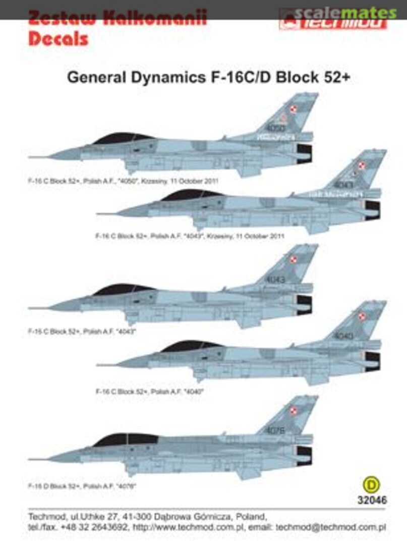 Boxart General Dynamics F-16C/D Block 52+ 32046 Techmod Boxart General Dynamics F-16C/D Block 52+ 32046 Techmod
