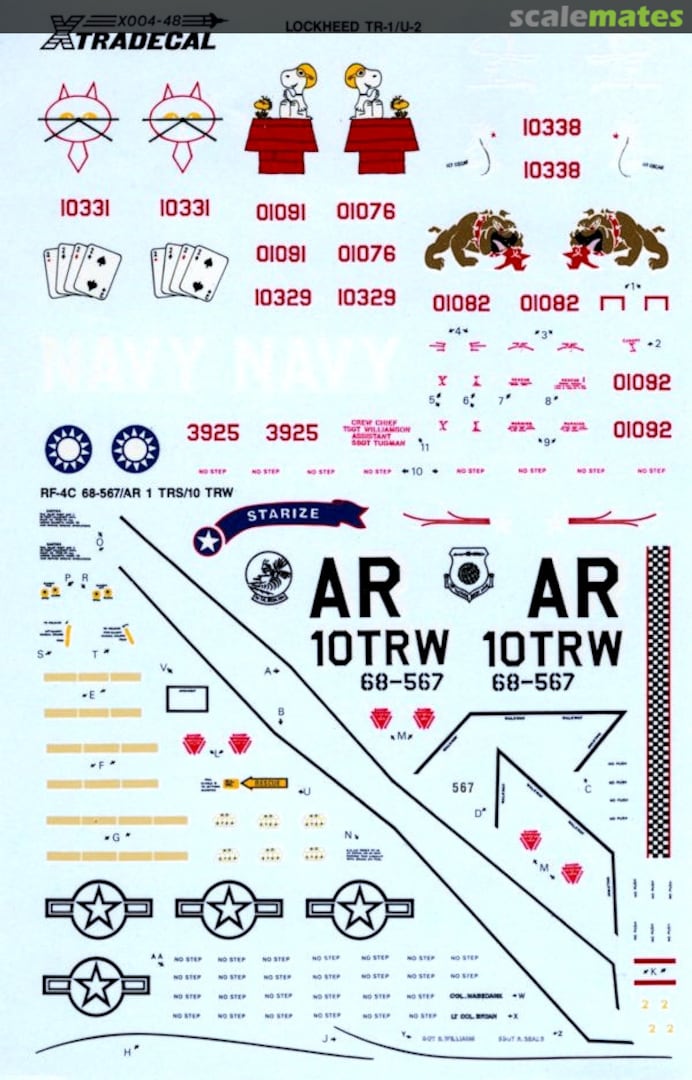 Boxart Lockheed TR-1 & U-2/McDonnell Douglas RF-4C X004-48 Xtradecal