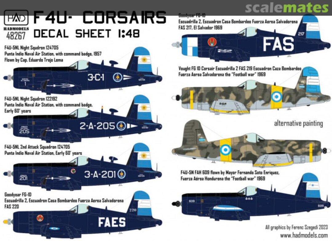 Boxart F4U- Corsairs decal sheet part 2 48267 HADmodels 