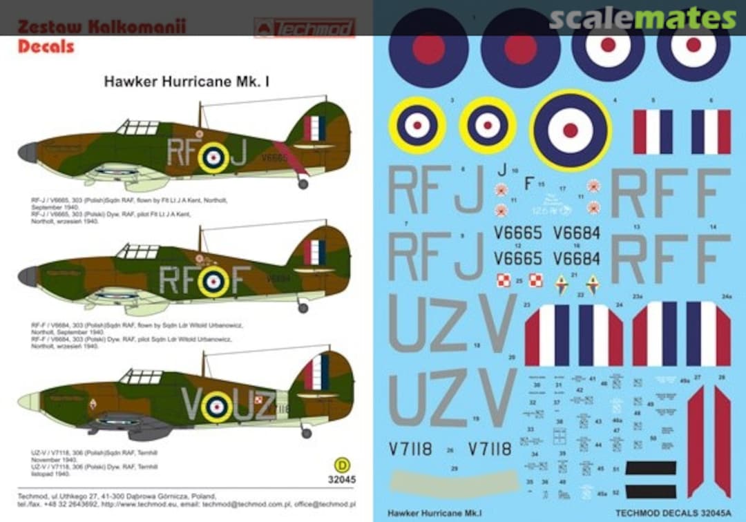 Boxart Hawker Hurricane Mk. I 32045 Techmod Boxart Hawker Hurricane Mk. I 32045 Techmod