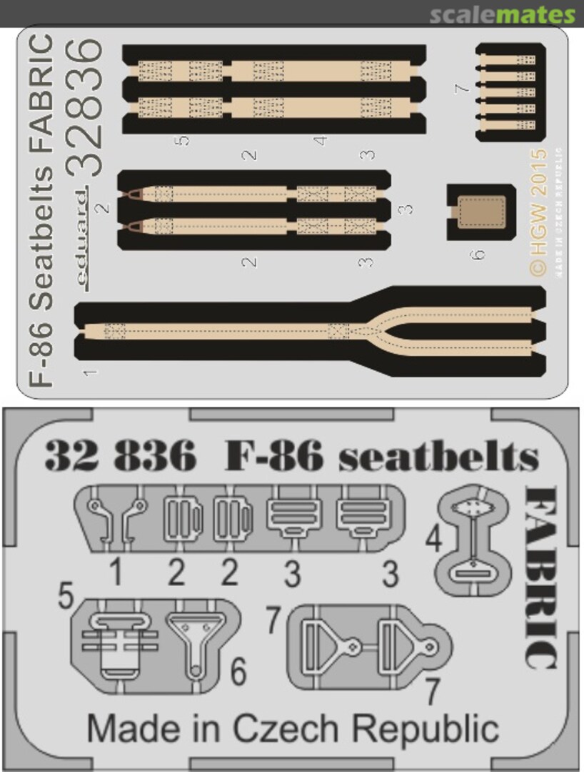 Boxart F-86 seatbelts FABRIC KittyHawk KH32007 32836 Eduard Boxart F-86 seatbelts FABRIC KittyHawk KH32007 32836 Eduard