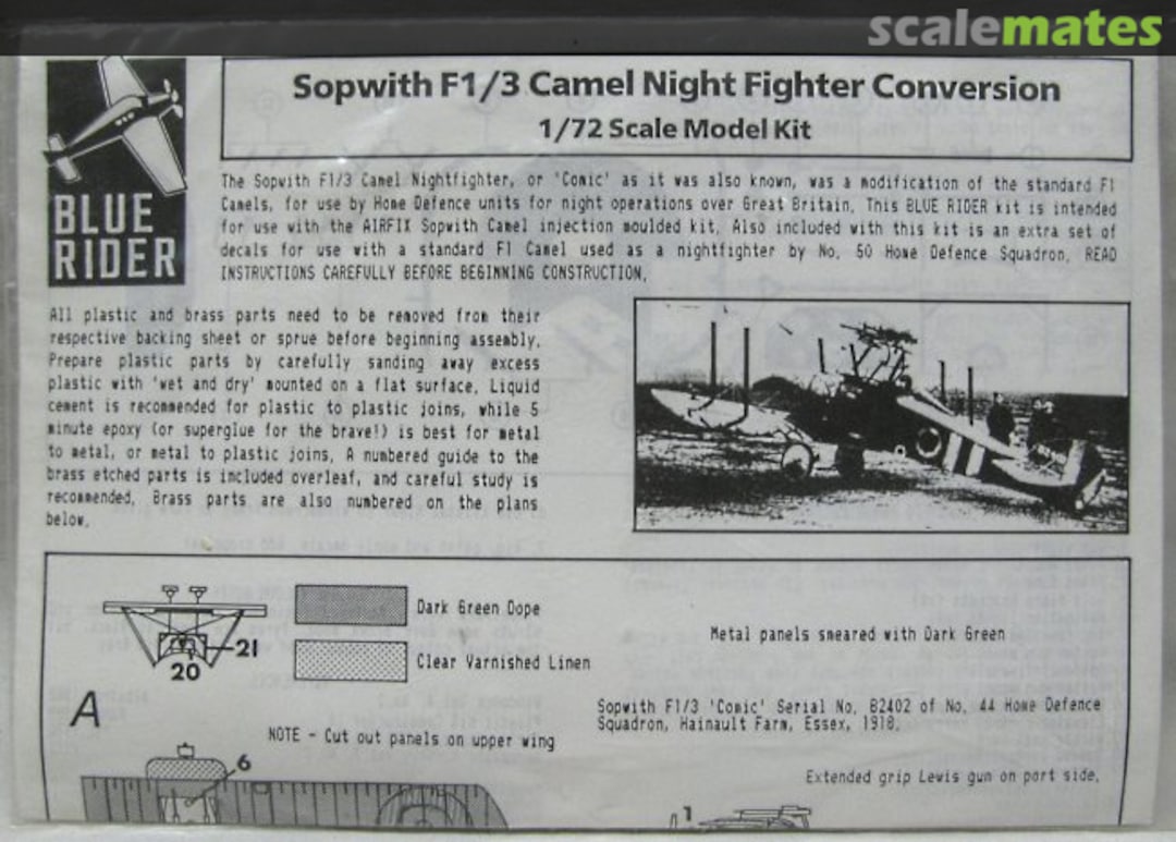 Boxart Sopwith F1/3 Camel Night Fighter Conversion BR103 Blue Rider Boxart Sopwith F1/3 Camel Night Fighter Conversion BR103 Blue Rider
