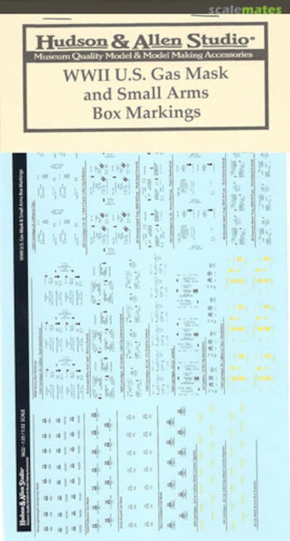 Boxart WWII U.S. Gas Mask & Small Arms Box Markings 9622 Hudson & Allen Studio Boxart WWII U.S. Gas Mask & Small Arms Box Markings 9622 Hudson & Allen Studio