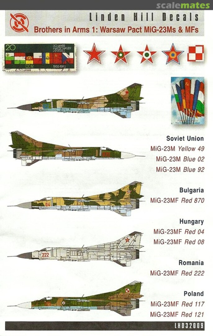 Boxart Brothers in Arms I: Warsaw Pact MiG-23Ms and MFs LHD32009 Linden Hill Decals Boxart Brothers in Arms I: Warsaw Pact MiG-23Ms and MFs LHD32009 Linden Hill Decals