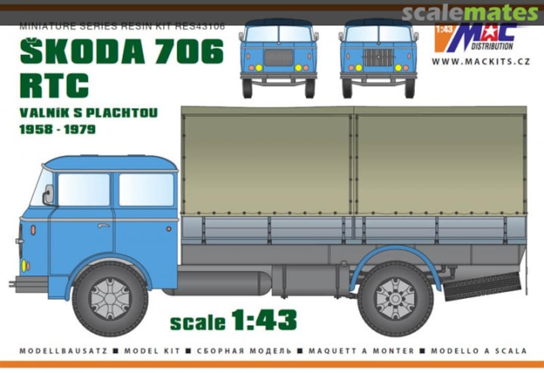 Boxart Škoda 706 RTC Valnik S Plachtou 1958-1979 RES43106 MAC Distribution Boxart Škoda 706 RTC Valnik S Plachtou 1958-1979 RES43106 MAC Distribution