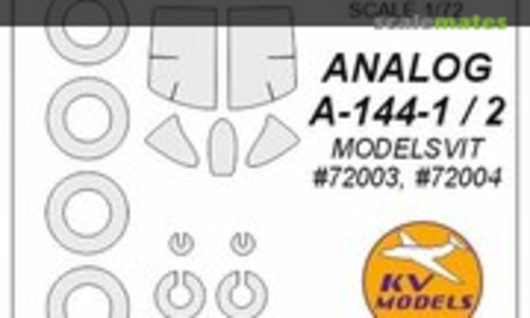 1:72 Analog A-144-1 - Canopy Cockpit & Wheels Mask (KV Models 72558) 72558