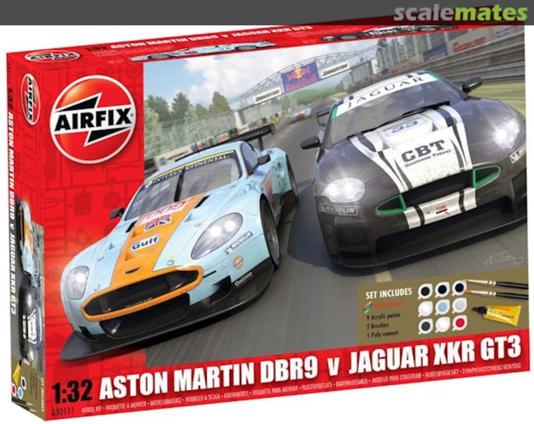 Boxart Aston Martin DBR9 v Jaguar XKR GT3 A50111 Airfix Boxart Aston Martin DBR9 v Jaguar XKR GT3 A50111 Airfix