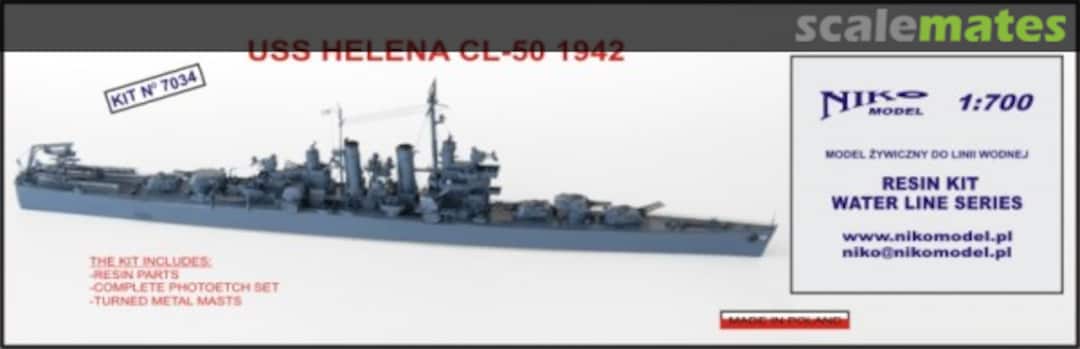Boxart USS Helena CL-50 1942 7034 Niko Model Boxart USS Helena CL-50 1942 7034 Niko Model