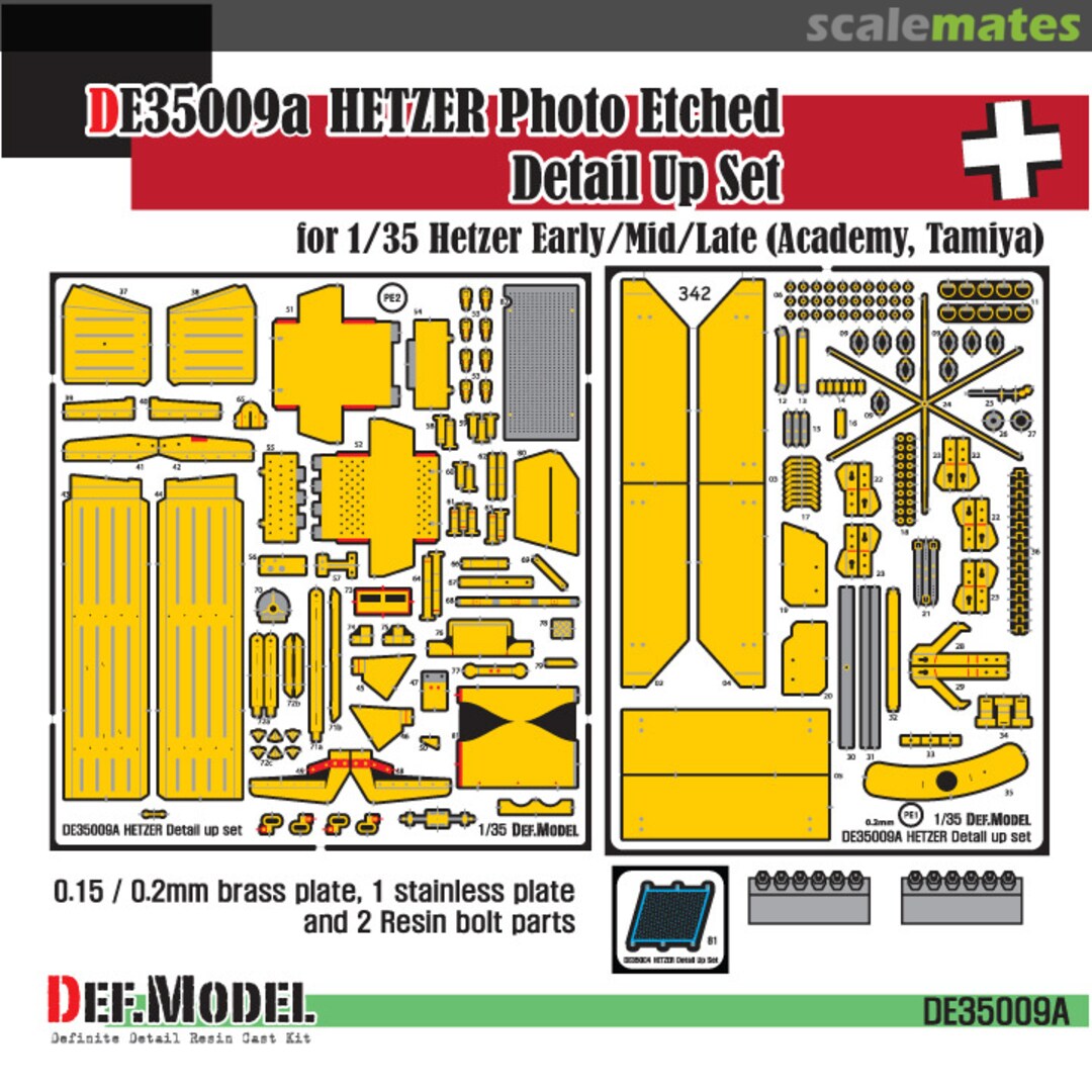 Boxart Hetzer early/mid/late PE detail up set DE35009A Def.Model Boxart Hetzer early/mid/late PE detail up set DE35009A Def.Model