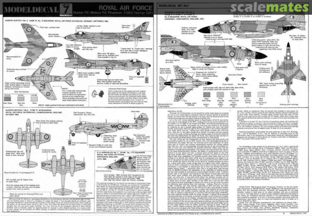 Contents Royal Air Force 7 Modeldecal Contents Royal Air Force 7 Modeldecal