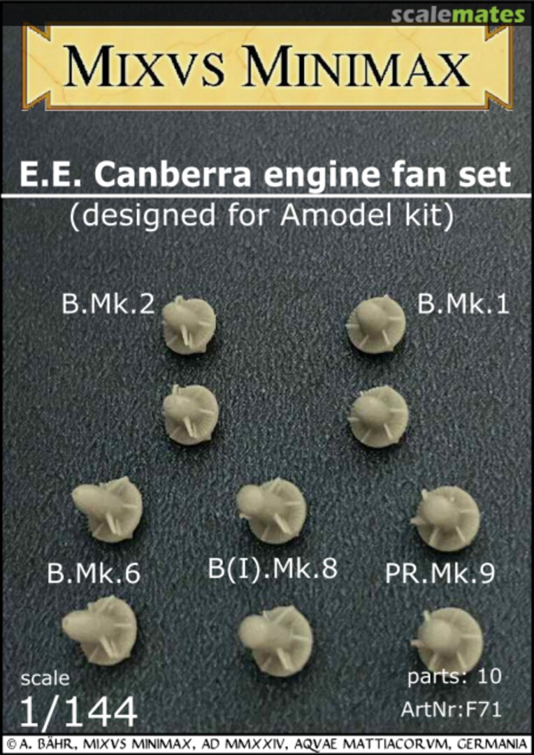 Boxart E.E. Canberra engine fan set Mixvs Minimax Boxart E.E. Canberra engine fan set Mixvs Minimax