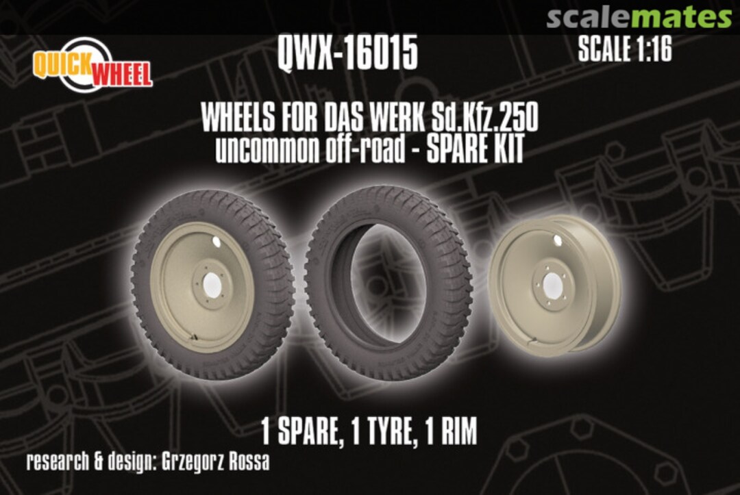 Boxart Sd.Kfz.250 spare uncommon offroad set QWX-16015 Quickwheel Boxart Sd.Kfz.250 spare uncommon offroad set QWX-16015 Quickwheel