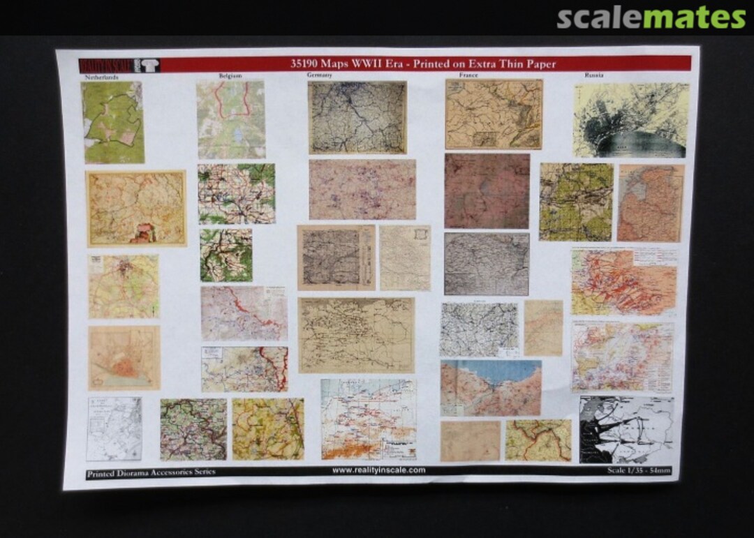 Boxart War Maps WWII set 2 - printed on ultra thin paper 35190 Reality in Scale Boxart War Maps WWII set 2 - printed on ultra thin paper 35190 Reality in Scale