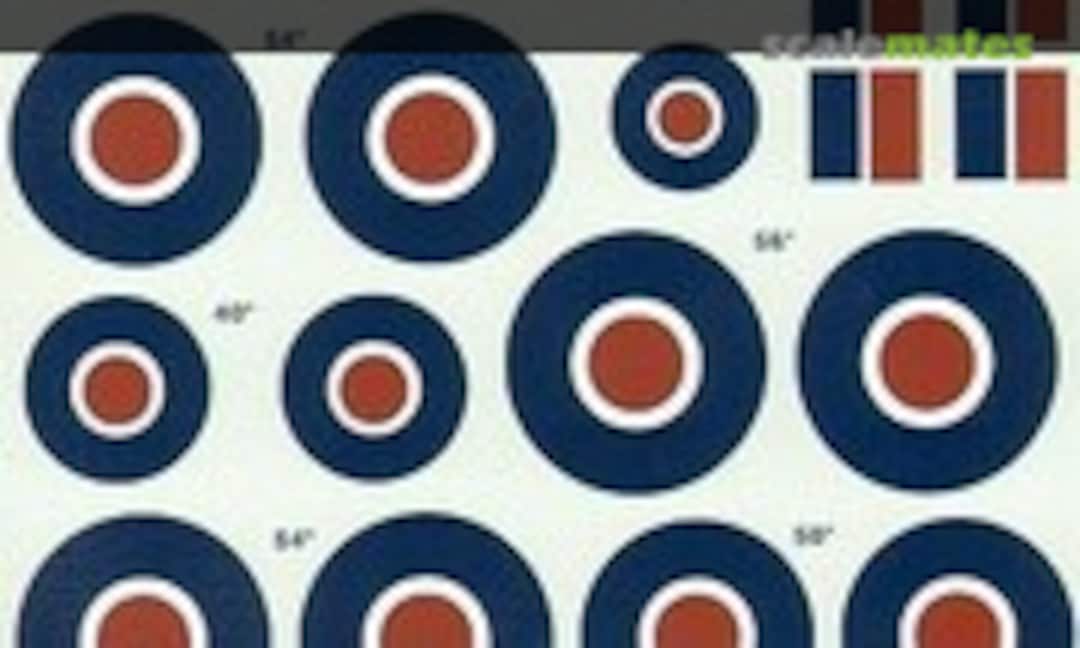 1:48 RAF Roundels C Type Sizes 16', 32', 40', 50&q uot;, 54', 56 (Xtradecal X48-029) X48-029