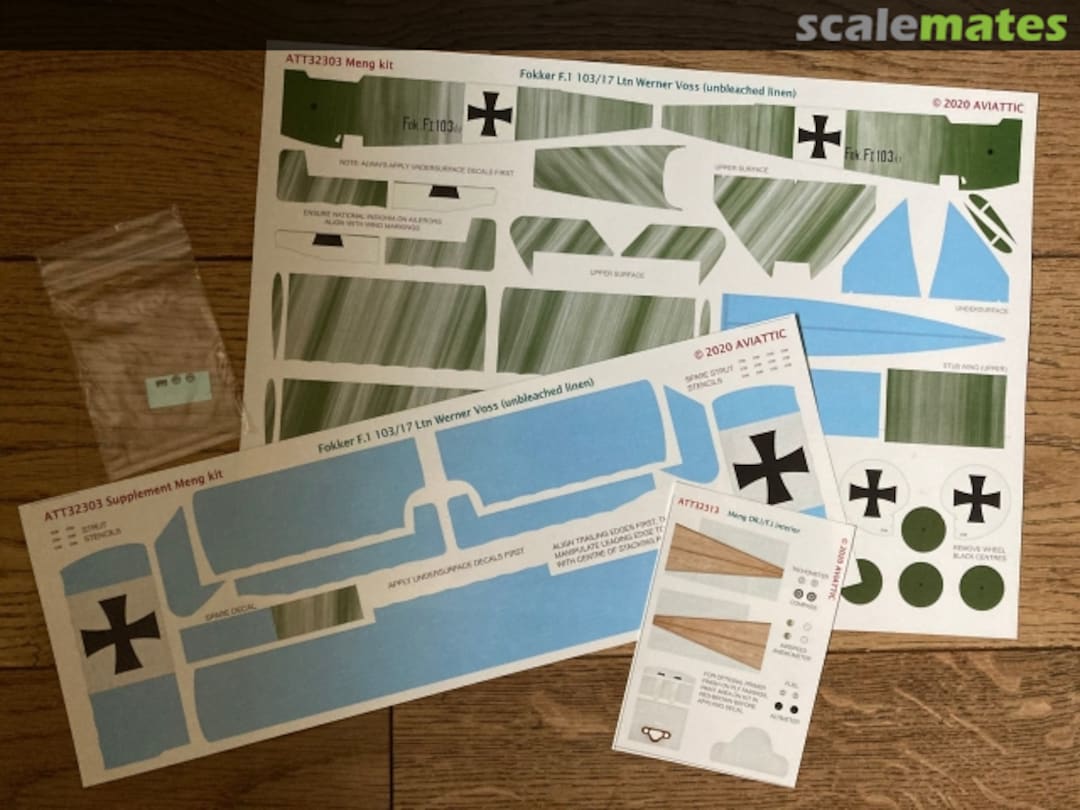 Boxart Fokker F.I 103/17 Ltn Werner Voss (unbleached linen) ATT32303 Aviattic Boxart Fokker F.I 103/17 Ltn Werner Voss (unbleached linen) ATT32303 Aviattic