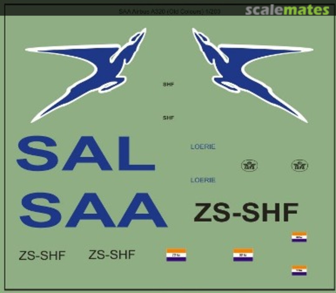 Boxart SAA Airbus A320 MAV200007 MAV Decals Boxart SAA Airbus A320 MAV200007 MAV Decals