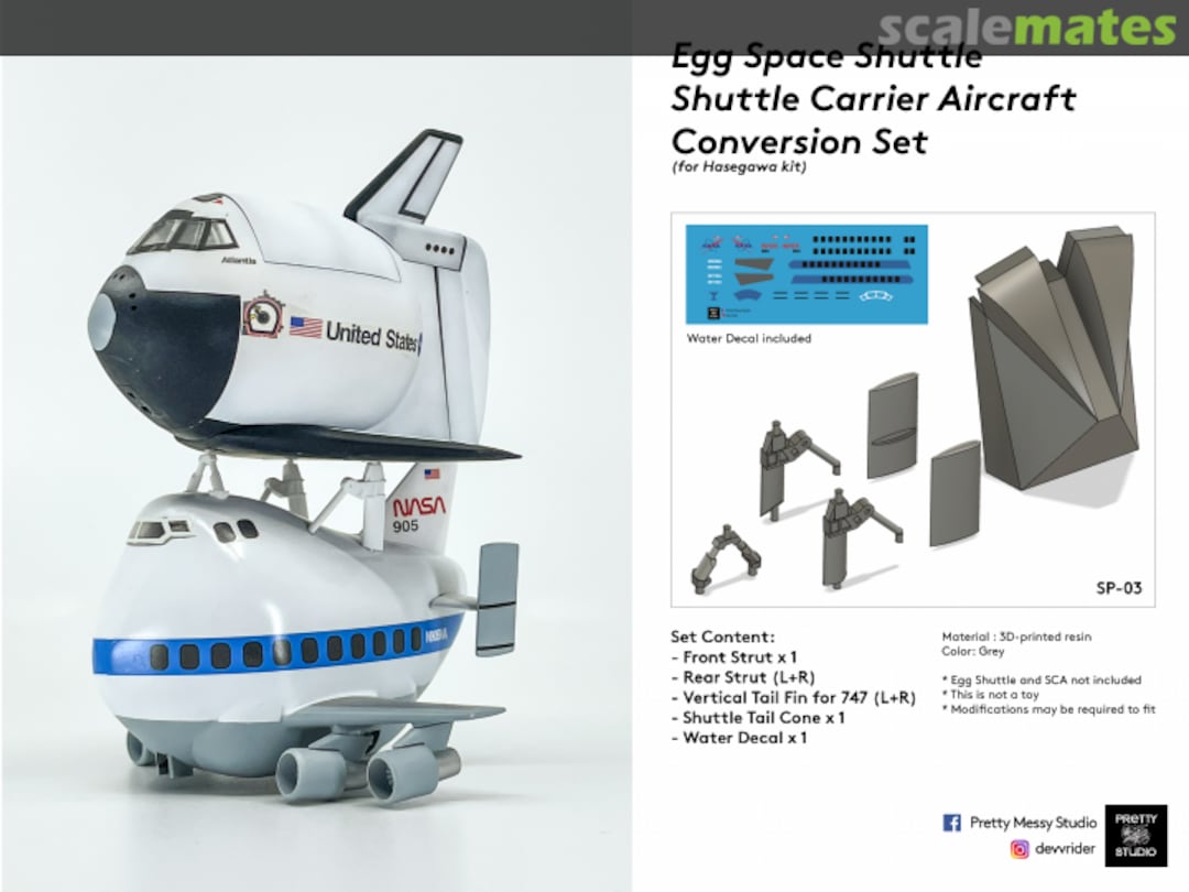 Boxart Egg Shuttle SCA Conversion Kit SP-03 Pretty Messy Studio Boxart Egg Shuttle SCA Conversion Kit SP-03 Pretty Messy Studio