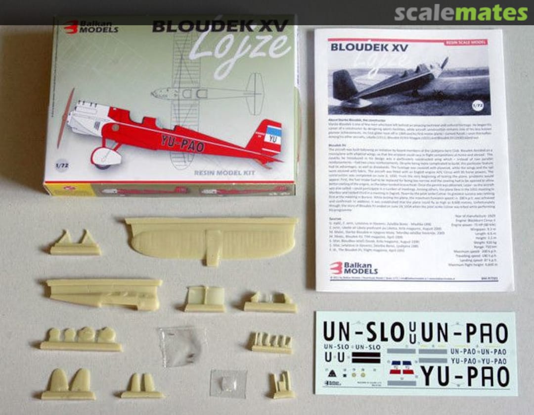 Contents Bloudek XV Lojze BM-R7201 Balkan Models