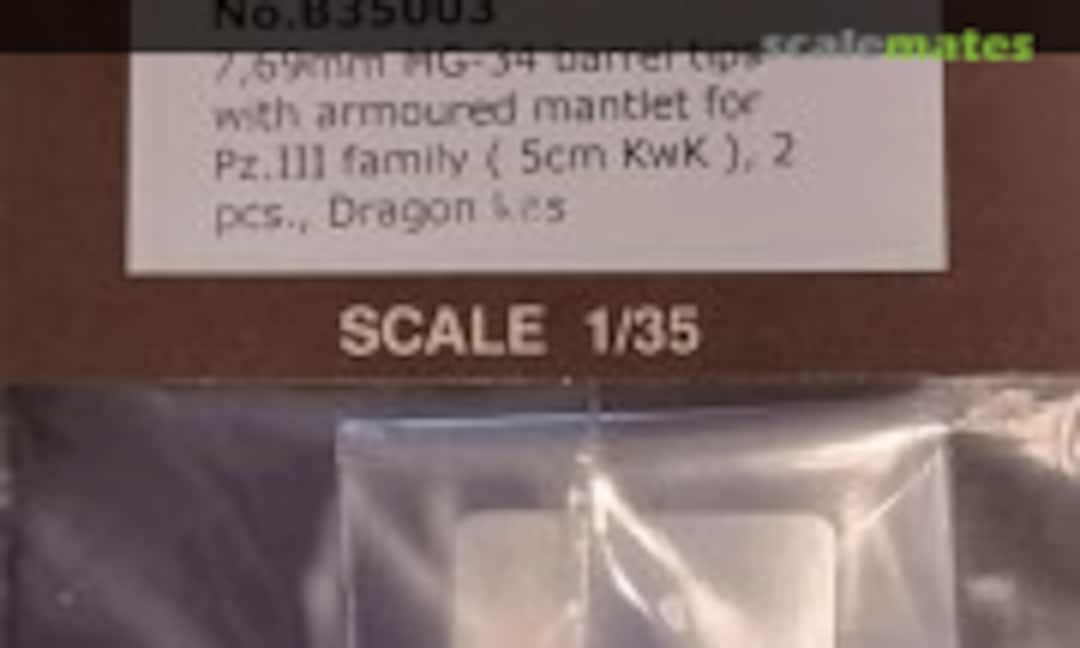 1:35 7'69mm MG-34 Barrel Tips with Armoured Mantlet (Elefant B35003) B35003