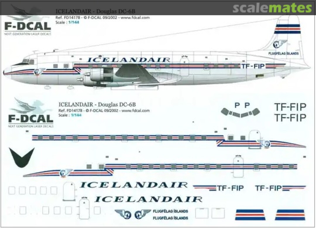 Boxart Icelandair DC-6B TF-FIP FD14178 F-DCAL Boxart Icelandair DC-6B TF-FIP FD14178 F-DCAL