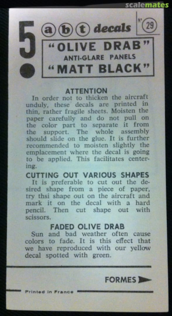 Boxart "Olive Drab" & "Matt Black" Anti-Glare Panels 29 ABT Decals Boxart "Olive Drab" & "Matt Black" Anti-Glare Panels 29 ABT Decals